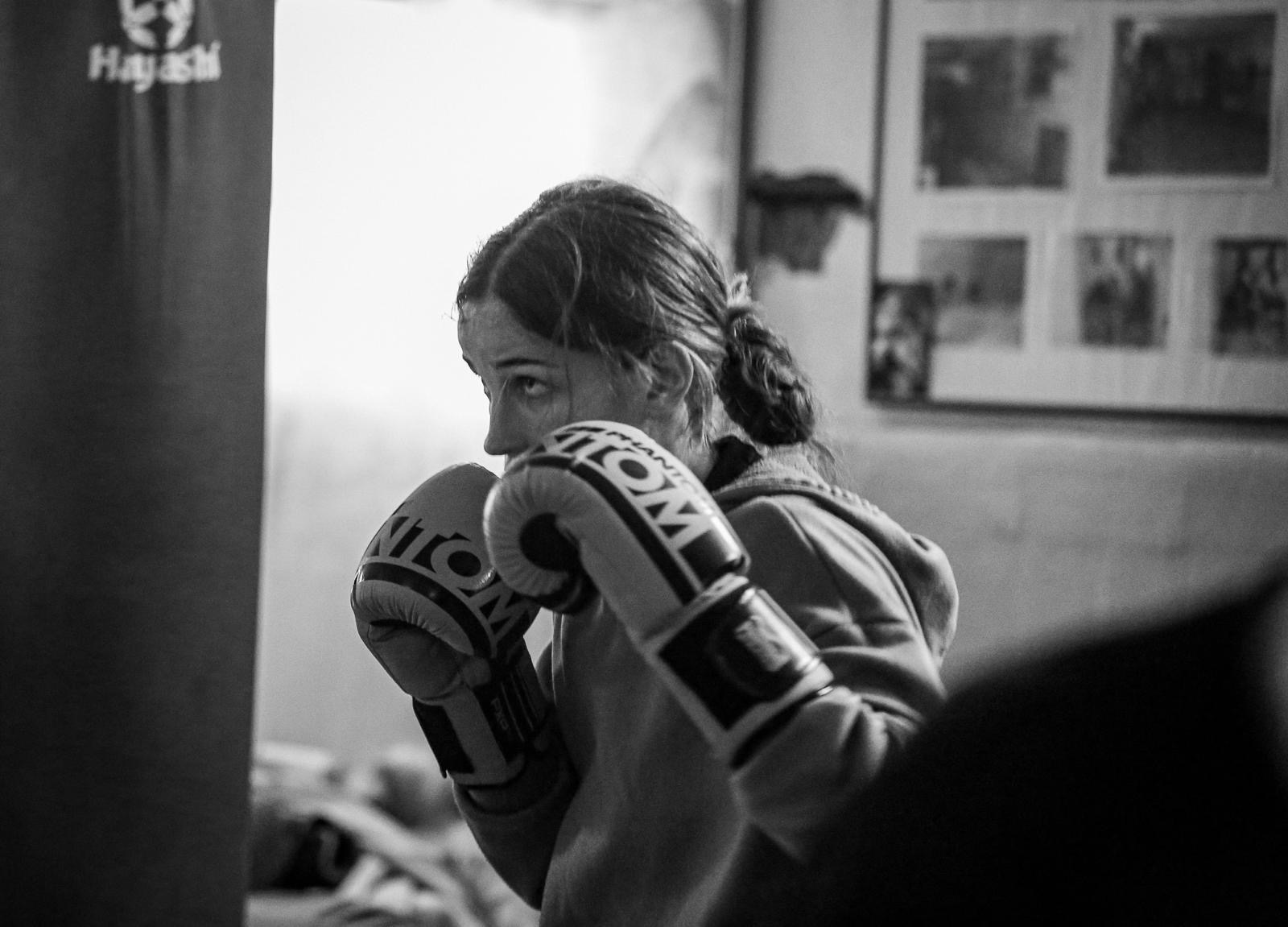 Pia Wagner beim Boxtraining